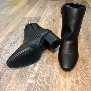 vegan black leather booties